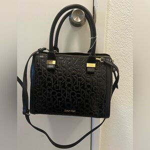 NWT Calvin Klein Black Embossed Handbag